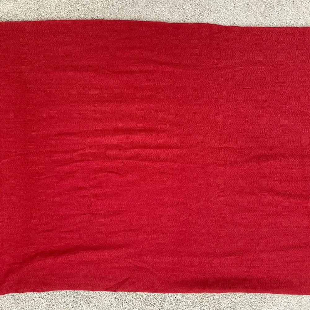 Red & Gold Lightweight Scarf With Fringe - Shawl / Wrap
